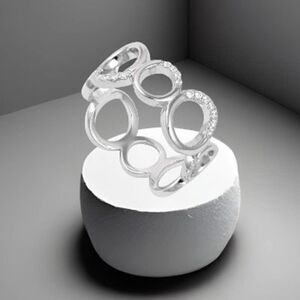 Sterling Silver Circles Eternity CZ Ring